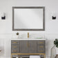 Ivy 48" Rectangular Bathroom Wood Framed Wall Mirror in Classical Grey