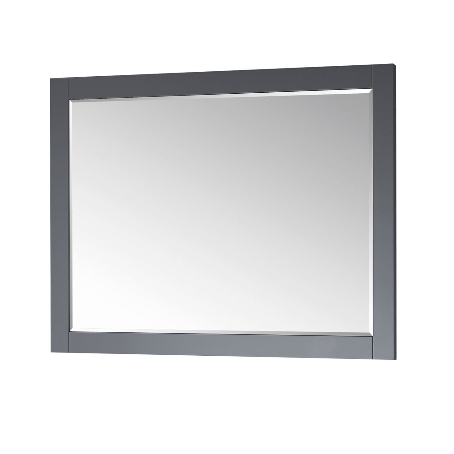 Ivy 48" Rectangular Bathroom Wood Framed Wall Mirror in Gray