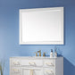 Ivy 48" Rectangular Bathroom Wood Framed Wall Mirror in White