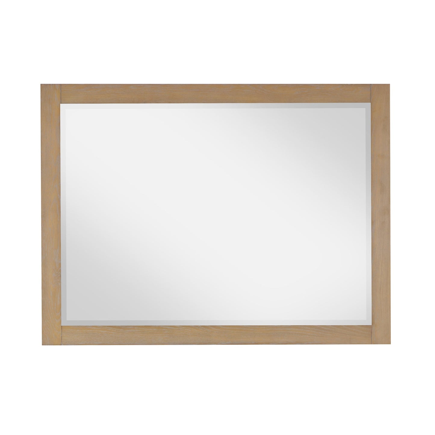 Ivy 48" Rectangular Bathroom Wood Framed Wall Mirror in Washed Oak