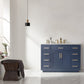 Ivy 48" Single Bathroom Vanity Set in Royal Blue and Carrara White Marble Countertop without Mirror