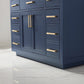 Ivy 48" Single Bathroom Vanity Set in Royal Blue and Carrara White Marble Countertop without Mirror