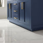 Ivy 60" Double Bathroom Vanity Set in Royal Blue and Carrara White Marble Countertop with Mirror