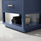 Remi 30" Single Bathroom Vanity Set in Royal Blue and Carrara White Marble Countertop without Mirror