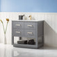Remi 36" Single Bathroom Vanity Set in Gray and Carrara White Marble Countertop without Mirror