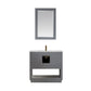 Remi 36" Single Bathroom Vanity Set in Gray and Carrara White Marble Countertop with Mirror