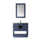 Remi 36" Single Bathroom Vanity Set in Royal Blue and Carrara White Marble Countertop with Mirror