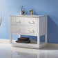 Remi 36" Single Bathroom Vanity Set in White and Carrara White Marble Countertop without Mirror