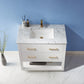 Remi 36" Single Bathroom Vanity Set in White and Carrara White Marble Countertop without Mirror