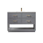 Remi 48" Single Bathroom Vanity Set in Gray and Carrara White Marble Countertop without Mirror