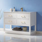 Remi 48" Single Bathroom Vanity Set in White and Carrara White Marble Countertop without Mirror