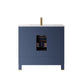 Jackson 36" Single Bathroom Vanity Set in Royal Blue and Composite Carrara White Stone Countertop without Mirror