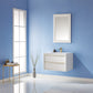 Morgan 30" Single Bathroom Vanity Set in White and Composite Carrara White Stone Countertop with Mirror