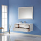 Morgan 48" Single Bathroom Vanity Set in White and Aosta White Composite Stone Countertop with Mirror