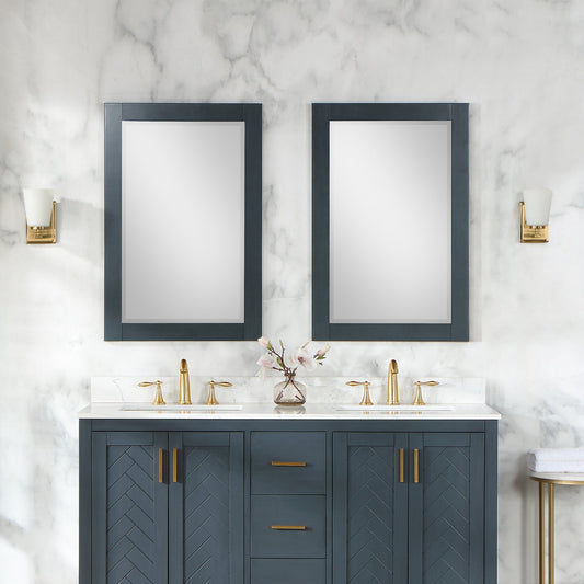 Maribella 24" Rectangular Bathroom Wood Framed Wall Mirror in White