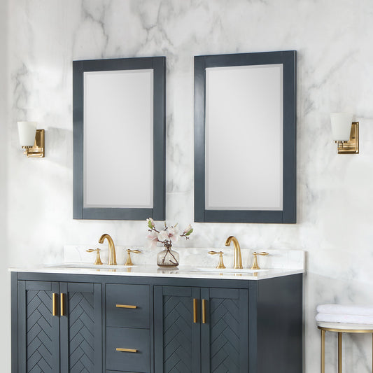 Maribella 24" Rectangular Bathroom Wood Framed Wall Mirror in White