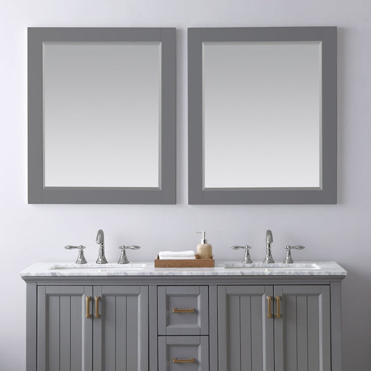 Maribella 28" Rectangular Bathroom Wood Framed Wall Mirror in Classic 
Gray