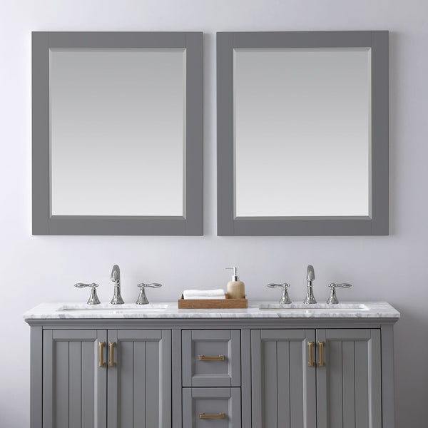 Maribella 28 Rectangular Bathroom Wood Framed Wall Mirror in Classic 
Gray