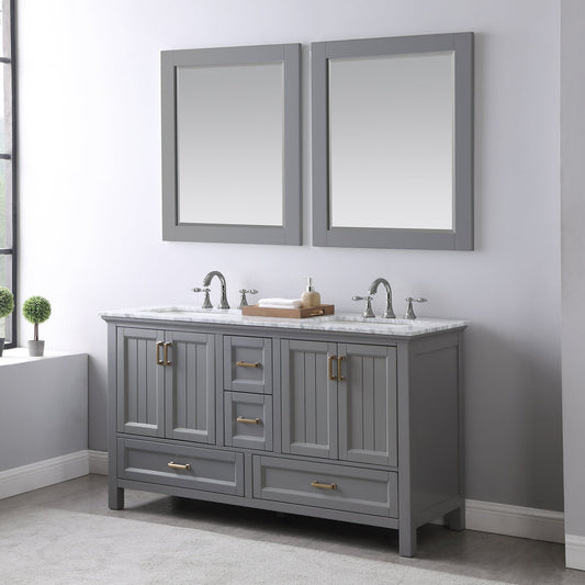 Maribella 28" Rectangular Bathroom Wood Framed Wall Mirror in Classic 
Gray