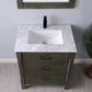 Maribella 30" Single Bathroom Vanity Set in Rust Black and Carrara White Marble Countertop without Mirror
