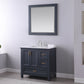 Maribella 34" Rectangular Bathroom Wood Framed Wall Mirror in Classic Blue
