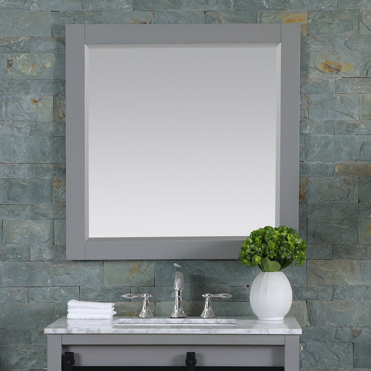 Maribella 34" Rectangular Bathroom Wood Framed Wall Mirror in 
Gray