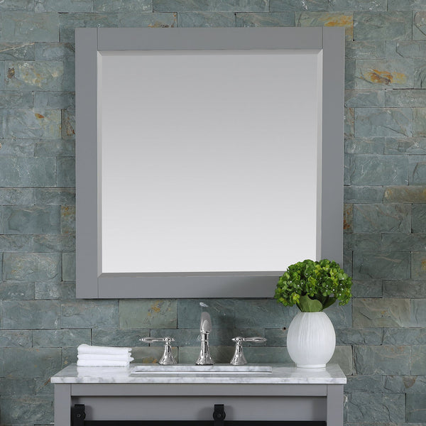 Maribella 34 Rectangular Bathroom Wood Framed Wall Mirror in 
Gray