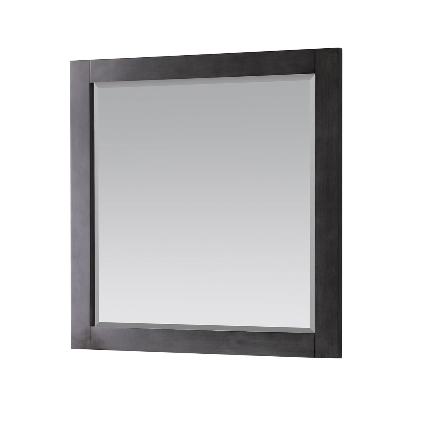 Maribella 34" Rectangular Bathroom Wood Framed Wall Mirror in Rust Black