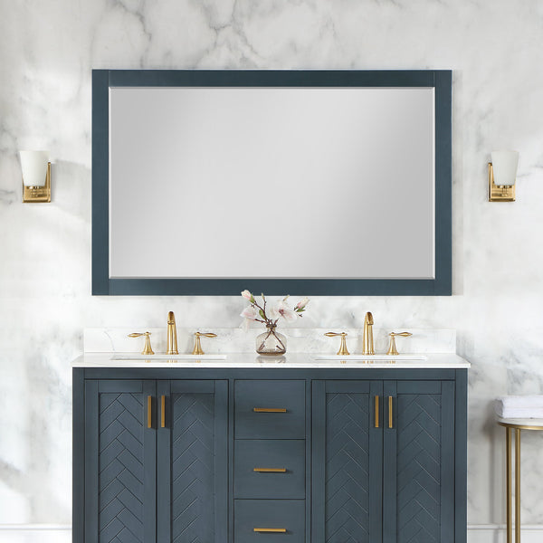 Maribella 58 Rectangular Bathroom Wood Framed Wall Mirror in White