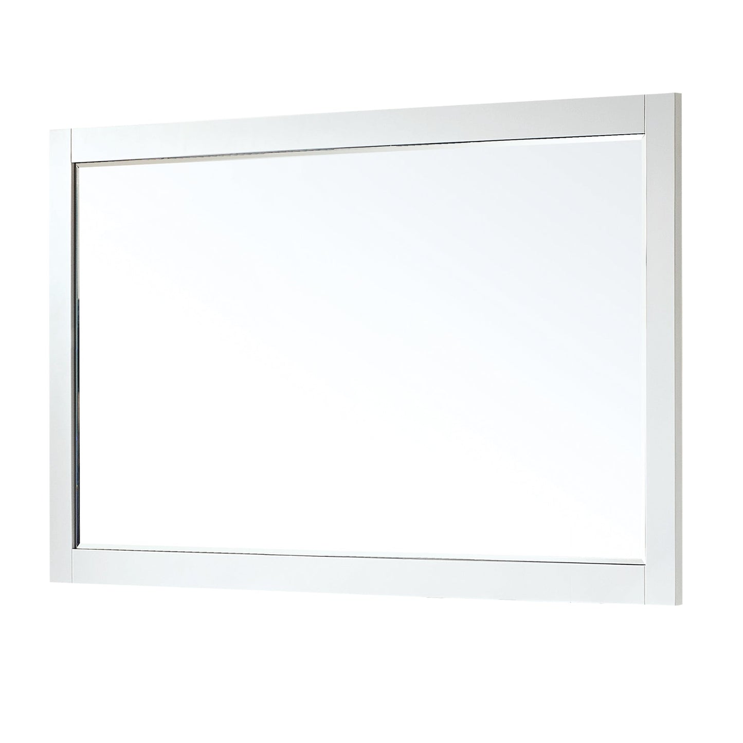 Maribella 58" Rectangular Bathroom Wood Framed Wall Mirror in White