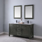 Maribella 60" Double Bathroom Vanity Set in Rust Black and Carrara White Marble Countertop without Mirror