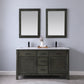Maribella 60" Double Bathroom Vanity Set in Rust Black and Carrara White Marble Countertop without Mirror