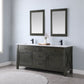 Maribella 72" Double Bathroom Vanity Set in Rust Black and Carrara White Marble Countertop with Mirror