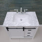 Kinsley 36" Single Bathroom Vanity Set in White and Carrara White Marble Countertop without Mirror
