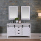 Kinsley 60" Double Bathroom Vanity Set in White and Carrara White Marble Countertop with Mirror