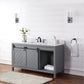 Kinsley 60" Single Bathroom Vanity Set in Gray and Composite Carrara White Stone Countertop without Mirror