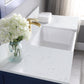 Georgia 48" Single Bathroom Vanity Set in Jewelry Blue and Composite Carrara White Stone Top with White Farmhouse Basin with Mirror