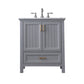 Isla 30" Single Bathroom Vanity Set in Gray and Carrara White Marble Countertop without Mirror