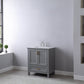 Isla 30" Single Bathroom Vanity Set in Gray and Carrara White Marble Countertop without Mirror