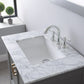 Isla 30" Single Bathroom Vanity Set in Gray and Carrara White Marble Countertop with Mirror