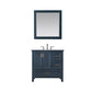 Isla 36" Single Bathroom Vanity Set in Classic Blue and Carrara White Marble Countertop with Mirror