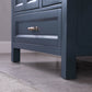 Isla 36" Single Bathroom Vanity Set in Classic Blue and Carrara White Marble Countertop with Mirror