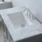 Isla 36" Single Bathroom Vanity Set in Gray and Carrara White Marble Countertop without Mirror