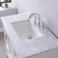 Isla 36" Single Bathroom Vanity Set in White and Carrara White Marble Countertop without Mirror