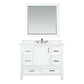 Isla 42" Single Bathroom Vanity Set in White and Carrara White Marble Countertop with Mirror