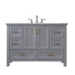 Isla 48" Single Bathroom Vanity Set in Gray and Carrara White Marble Countertop without Mirror