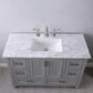 Isla 48" Single Bathroom Vanity Set in Gray and Carrara White Marble Countertop with Mirror