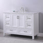 Isla 48" Single Bathroom Vanity Set in White and Carrara White Marble Countertop without Mirror
