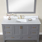 Isla 60" Single Bathroom Vanity Set in Gray and Composite Carrara White Stone Countertop with Mirror