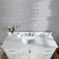 Isla 60" Single Bathroom Vanity Set in White and Carrara White Marble Countertop without Mirror
